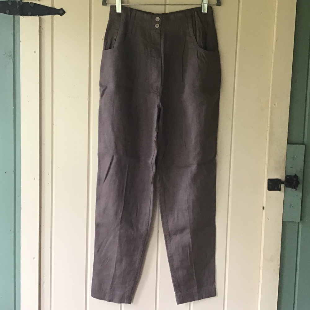 NEW notperfectlinen NPL DAMME high-waisted PANTS M chocolate